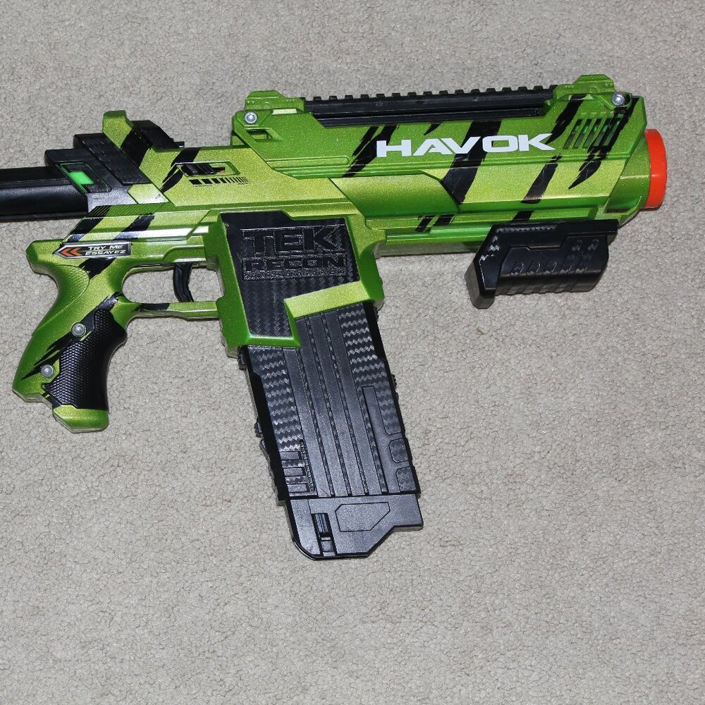 Tek Recon Havok Blaster Team Battle Dart Gun Blasts Up To 75 Feet Green Tested